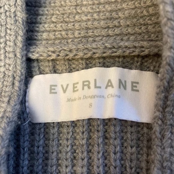 Everlane Chunky Knit Wool Cardigan Sweater Gray Women's Size S Small - Picture 2 of 6